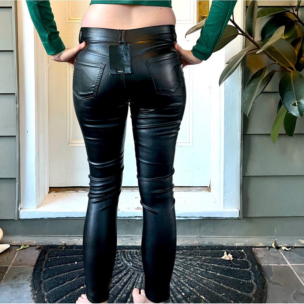Rocker girl vegan leather pants - black, sm nwt